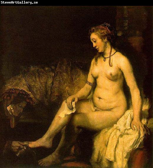 REMBRANDT Harmenszoon van Rijn Bathsheba in her bath, also modelled by Hendrickje,